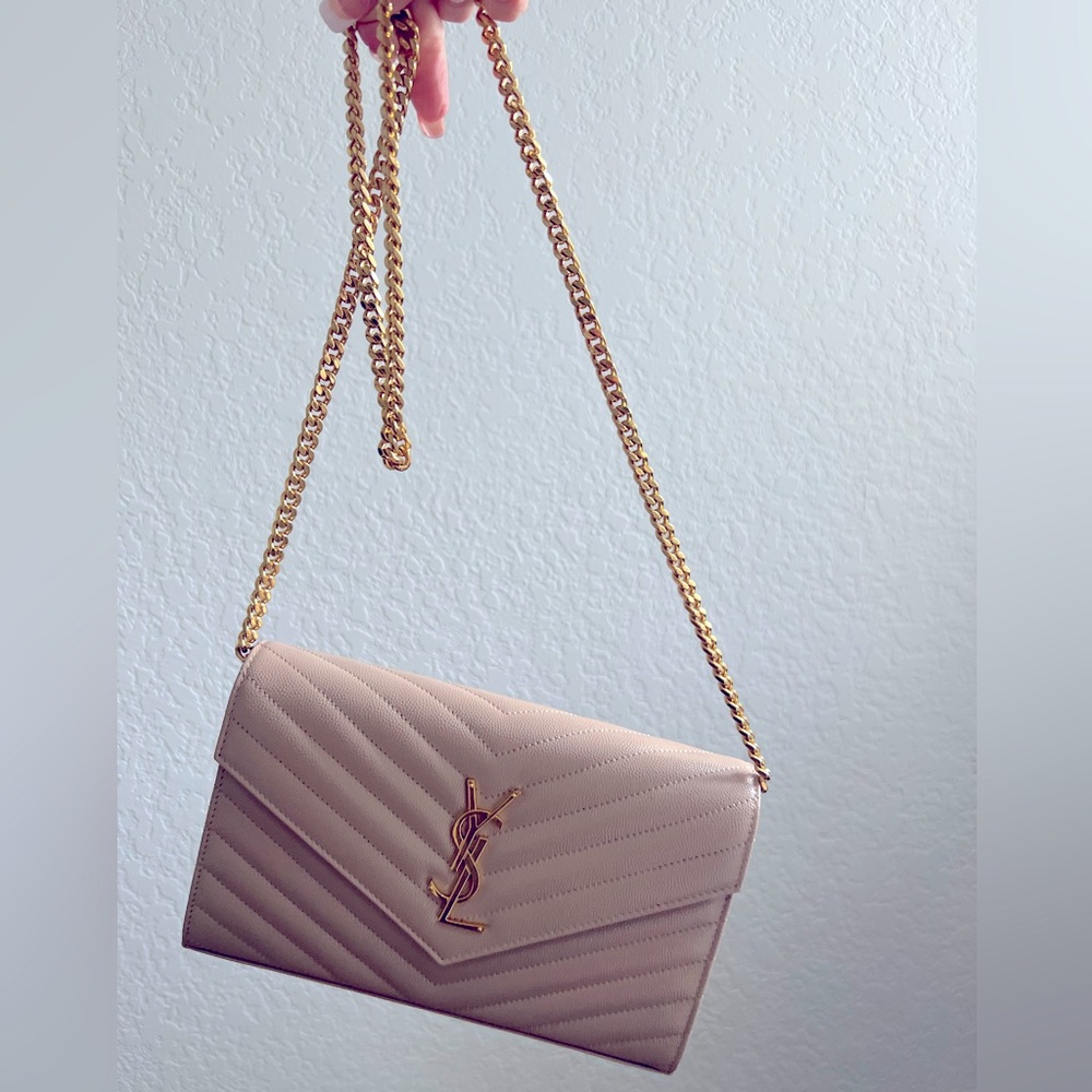 Cassandre - Medium Monogram Matelasse Wallet-On-Chain in Seasalt. Like new